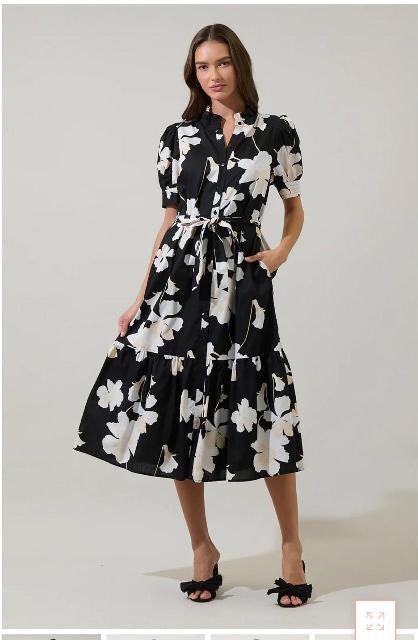 VESTIDO FLORES BLANCAS, MNG GLOBO