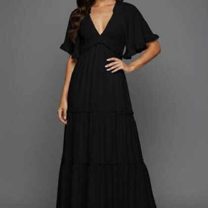 VESTIDO NEGRO RESORTE EN PECHO