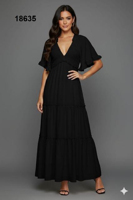 VESTIDO NEGRO RESORTE EN PECHO