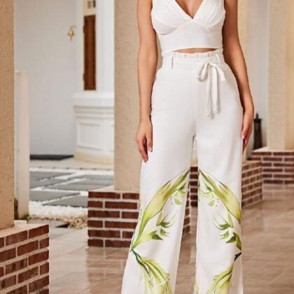 SET FLORAL VERDE, TOP DE TIRANTES