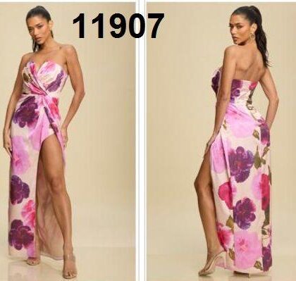 VESTIDO SATIN FLORAL LUXXEL