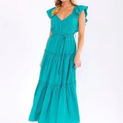 VESTIDO LAZO EN CINTURA ESCOTE ´V´