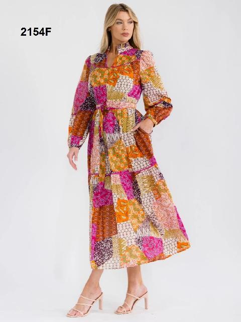 VESTIDO FUCSIA MULTIESTAMPADO COLORIDO