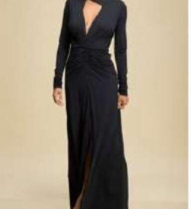 VESTIDO CINTURA PLIZADA, ESCOTE EN PECHO