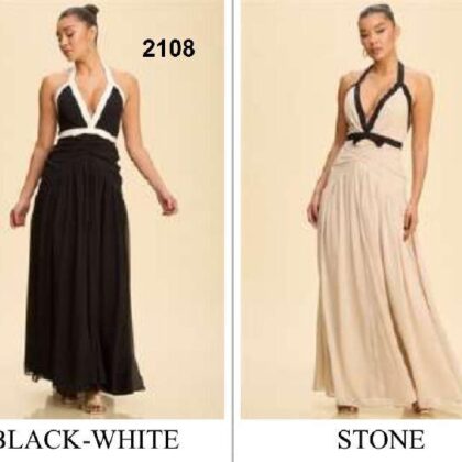 VESTIDO CONTORNO HUESO, HALTER