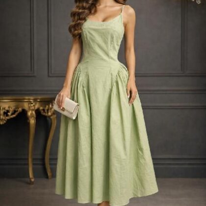 VESTIDO FALDA CORTE ´A´, DE TIRANTES