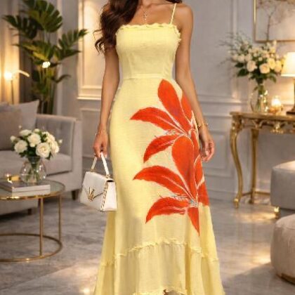 VESTIDO FLORES ROJAS