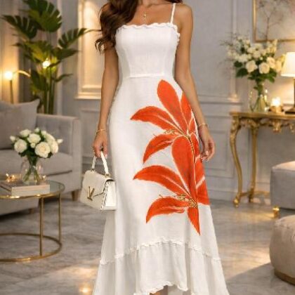 VESTIDO FLORES ROJAS