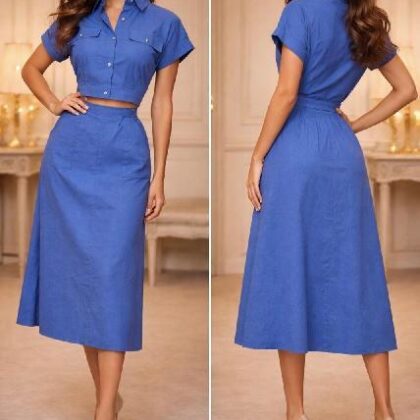 SET DE MANTA, BLUSA ABOTONADA CON BOLSAS