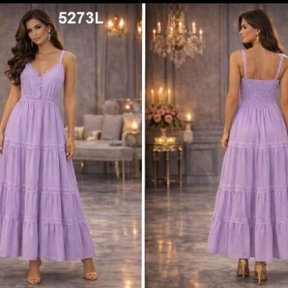 VESTIDO BORDADO EN CINTURA Y PECHO