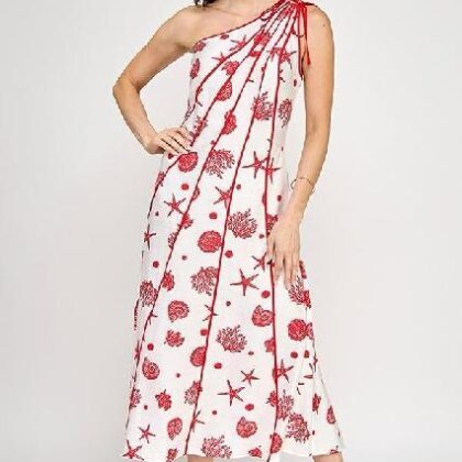 VESTIDO ESTAMPADO ROJO PLAYERO