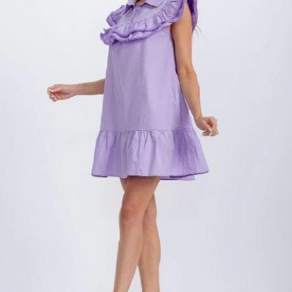 VESTIDO OLAN BRILLOSO EN PECHO
