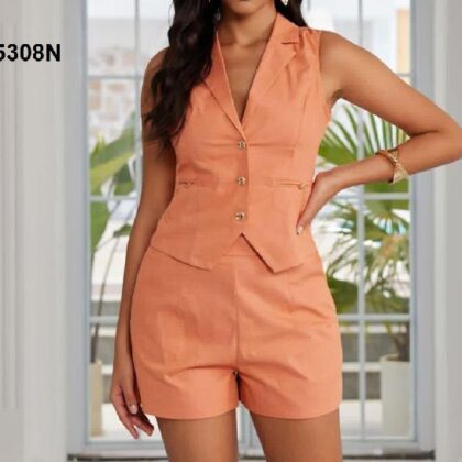 SET NARANJA PALMERA EN BLUSA
