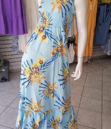 VESTIDO FLORES AMARILLAS, RESORTE EN PECHO