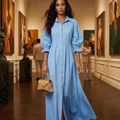 VESTIDO LARGO ABOTONADO