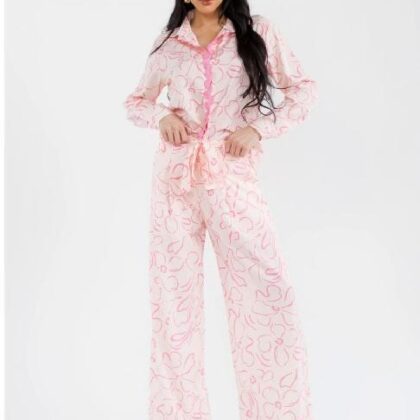 SET DURAZNO ESTAMPADO ROSA