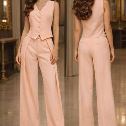 SET DURAZNO FORMAL PINZAS EN PANTALON