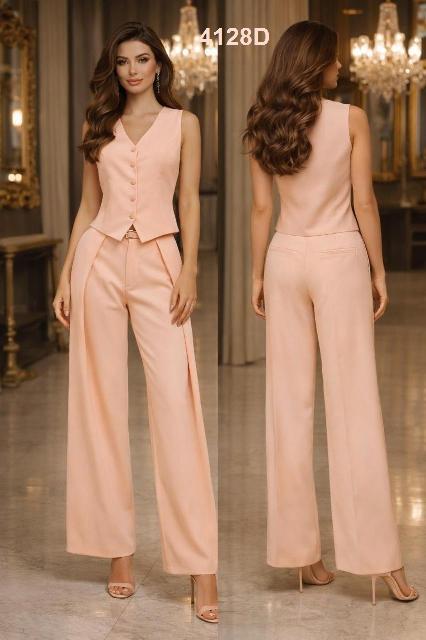 SET DURAZNO FORMAL PINZAS EN PANTALON
