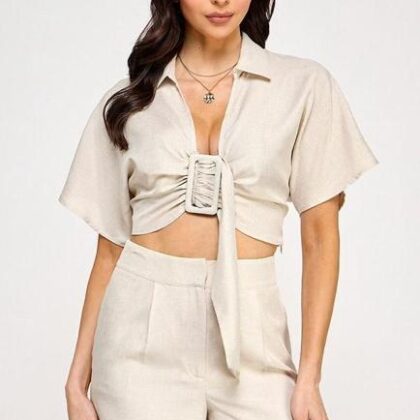 CONJUNTO DE MANTA, HEBILLA EN TOP