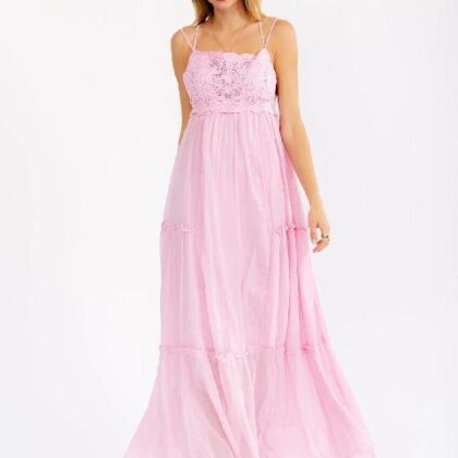 VESTIDO ENCAJE EN PECHO, ESPALDA CRUZADA