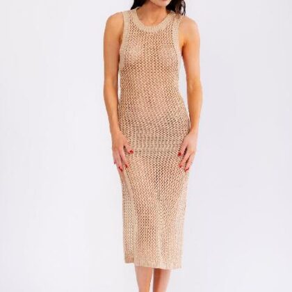 VESTIDO DE PLAYA KHAKI, SIN MNG ´HYFVE´