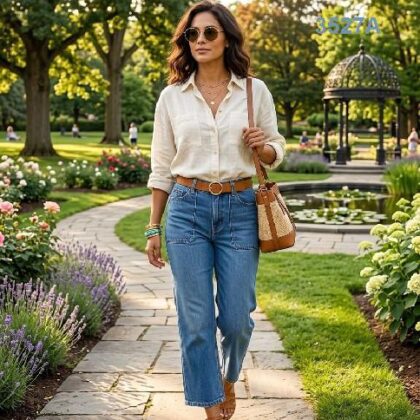 PANTALON DE MEZCLILLA ESTILO CULOTTE